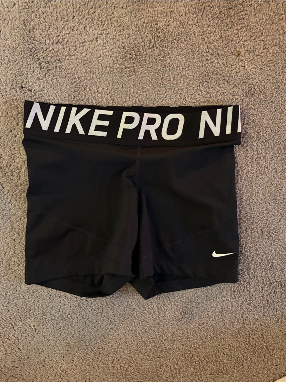 Nike Pro Women’s Athletic Shorts with White Logo